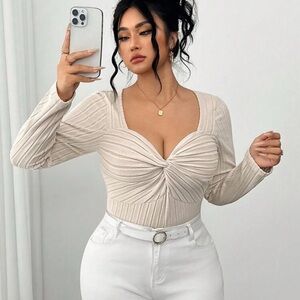 Elegant Cream Long Sleeve Top